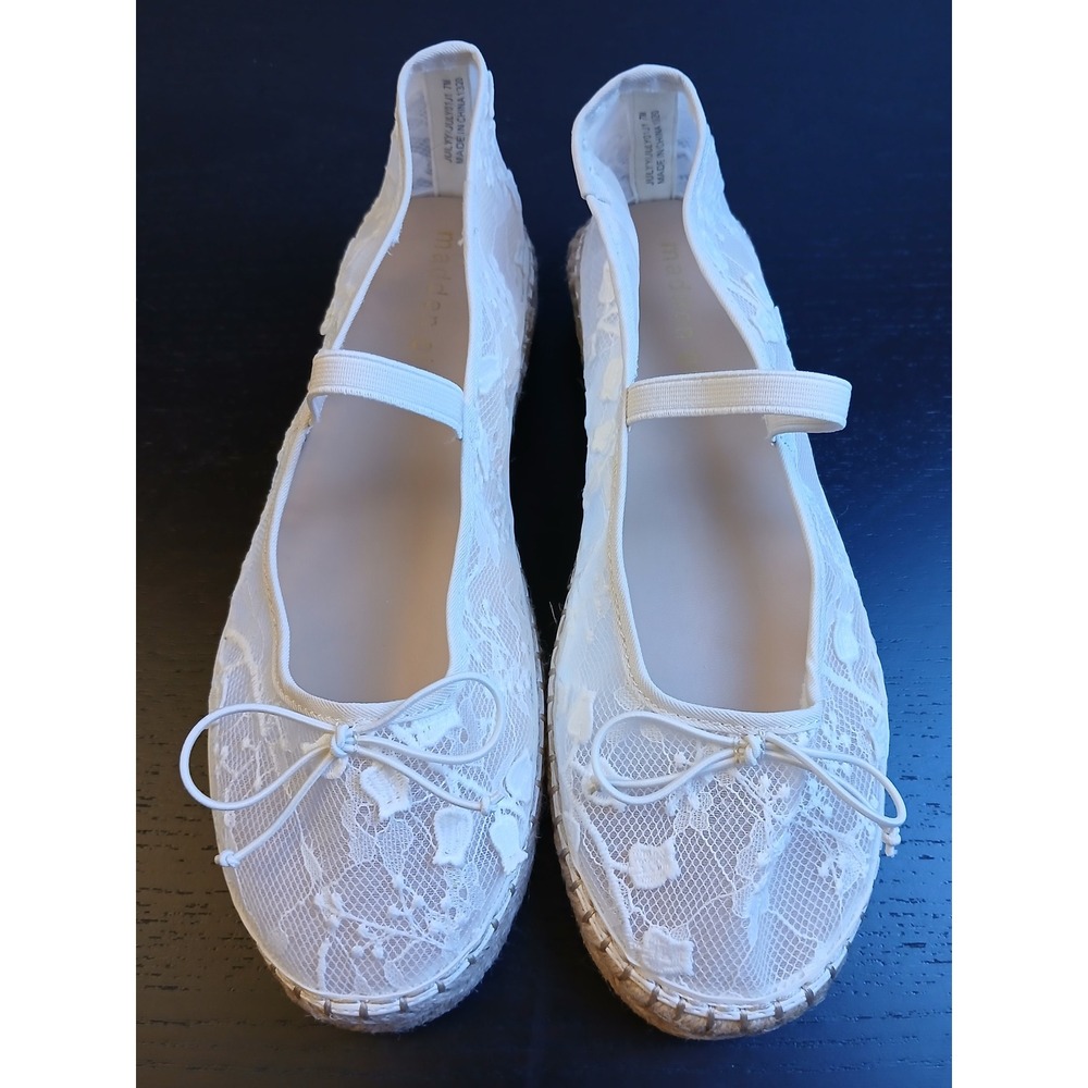 Madden Girl Julyy White Lace Espadrille Mary Jane Flats Size 7M NEW